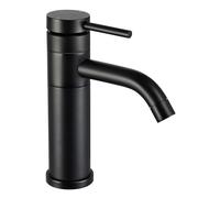 Peppermint Grifos de lavabo negros con boquilla giratoria, monomando monomando para lavabo de baño monomando para lavabo caliente y frío, negro mate