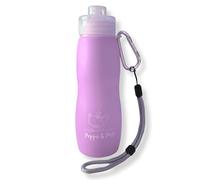 Peppo and Pets-Botella Pipi Perro silicona-400 ml-Válvula Anti Goteo-Chorro a presión (Color Lila)