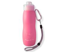 Peppo and Pets- Botella Pipi Perro silicona-400 ml-Válvula Anti Goteo-Chorro a presión (Color Rosa)