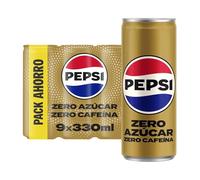 Pepsi Max Zero Cafeína 330ml - Refresco de Cola con Zero Azúcar, Pack de 9