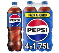 Pepsi regular Refresco de cola, packs de 4 botellas de 1.75 litros, 7 litros en total