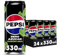 Pepsi zero Lima Refresco de cola con cero azúcar y cero calorías, pack de 24 latas de 330 ml, 7.92 litros en total