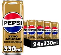 Pepsi zero sin cafeína Refresco de cola con cero azúcar y cero calorías, pack de 24 latas de 330 ml, 7.92 litros en total