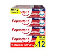 Pepsodent Pasta de dientes de protección completa con flúor y calcio para la defensa de las caries todo el día, 75 ml (pack de 12 x 75 ml)