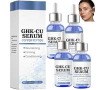 Péptido de cobre GHK-CU suero facial hidratante y reafirmante con colágeno y ácido hialurónico, cuidado alisador para piel pálida y desigual, cuidado facial diario de 30 ml (4 unidades)