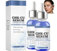 Péptido de cobre GHK-CU suero facial hidratante y reafirmante con colágeno y ácido hialurónico, cuidado alisador para piel pálida y desigual, cuidado facial diario de 30 ml (2 unidades)