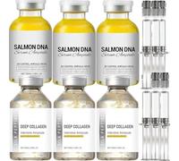 Péptido de seda intensivo lifting ampolla y ampollas de ADN de salmón, suero de colágeno profundo para el rostro, suavizante, antiarrugas e hidratante con colágeno y péptido (6 unidades)