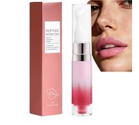 Péptidos Brightening Lip Serum, Lip Brightening para labios oscuros, esencia hidratante de vitamina C, aceite de labios hidratante con ceramida y escualano, fórmula reparadora para un suave y suave (1