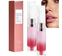 Péptidos Brightening Lip Serum, Lip Brightening para labios oscuros, esencia hidratante de vitamina C, aceite de labios hidratante con ceramida y escualano, fórmula reparadora para un suave y suave (2