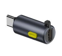 PEPWE Adaptador USB C de cuerpo de metal de 240 W de carga y salida de video de 8 K a 60 Hz, extensor USB C con pantalla digital, diseño de conmutación de alimentación, adaptador de corriente