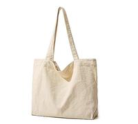 PEPWE Bolso de lona para la compra, bolso de mano para niñas y mujeres, bolso de mano de gran capacidad, versátil, color negro y marrón, a