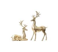 PEPWE Decoración navideña de ciervo con cuernos largos, centro de mesa para repisa, decoración del hogar, centros de mesa