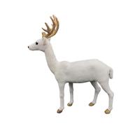 PEPWE Figuras realistas de reno, decoraciones navideñas, modelo de animales de ciervo, Navidad, día festivo, invierno, manto, centros de mesa, figuras de reno con cuernos y patas brillantes