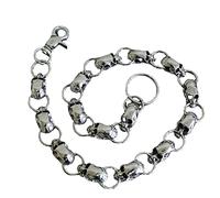 PEPWE Halloween - Cadena de eslabones con cabeza de calavera, estilo vintage, estilo punk, joyería punk, con cierre de gancho, cinturón, cadena de pantalón