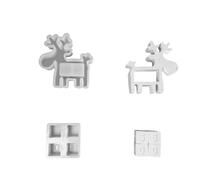 PEPWE Juego de moldes de silicona de resina para calendario de cuenta regresiva, renos de Navidad, para fundición epoxi, adornos de Navidad, renos de silicona