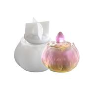PEPWE Molde grande de silicona para tarros de almacenamiento de flores, moldes de resina epoxi para contenedores de joyas y decoración del hogar