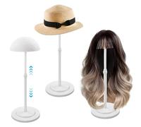 Peque de peluca 3pcs 9.5-11 pulgadas Totador de peluca de plástico telescópico para almacenamiento y exhibición de soporte blanco estable multipropósito para sombrero, tapa.