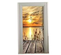 Peque de puerta autoadhesiva Pegatina Autor al atardecer Automario Autor al amanecer Posscape de paisaje removible Fondo