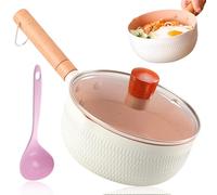 Pequeña Antiadherente 18 cm, Cacerola Pequeña, Cacerola para Leche, Juego de Cacerolas, Cazo Induccion, Cazuelas pe Cocina con Tapa de Vidrio y Revestimiento Antiadherente, Apta para Todo de Cocinas