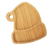 Pequeña Bandeja navideña de bambú en Forma de Gorro de Navidad 25x22x1,5cm- Bandeja de Servir para Aperitivos, Galletas y decoración Festiva