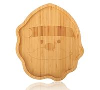 Pequeña Bandeja navideña de bambú en Forma de Papá Noel 25x22x1,5cm- Bandeja de Servir para Aperitivos, Galletas y decoración Festiva