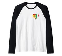 Pequeña Bandera España Italia de Aficionado Italiano Español Camiseta Manga Raglan