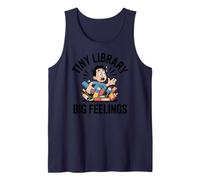 Pequeña Biblioteca Amante de los Libros de Dibujos Animados Divertido Camiseta sin Mangas