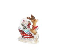 Pequeña Bola de Nieve, Trineo de Renos con Papá Noel, 9 x 4,5 x 8 cm, Bola de 4,5 cm de diámetro.