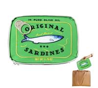 Pequeña bolsa de cosméticos de viaje | Diseño creativo de conservas de pescado dulce, bolsa de almacenamiento estética para artículos de aseo, divertido diseño de conservas de sardinas, bolsa de