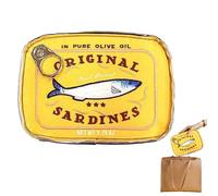 Pequeña bolsa de cosméticos de viaje | Diseño creativo de conservas de pescado dulce, bolsa de almacenamiento estética para artículos de aseo, divertido diseño de conservas de sardinas, bolsa de