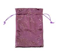 Pequeña bolsa de joyería con cordón de constelación violeta suave | Pequeño para entusiastas del tarot, joyería de cristal, collar de oráculo, mazos, runas, piedras, dados, viajes