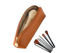 Pequeña bolsa de maquillaje, bolsa de viaje de maquillaje, Bolsa con cremallera cosmética portátil, Bolsa de viaje de PU de PU multifuncional Organizador de cepillos de maquillaje de gran capacidad pa