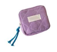 Pequeña bolsa de maquillaje, bolsa pequeña para auriculares para estudiantes, bolsas de cosméticos portátiles para mujeres, monedero, organizador cuadrado a cuadros, Purple, Refer to description