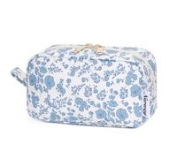 Pequeña bolsa de maquillaje para bolso, bolsa de maquillaje de viaje, mini bolsa de cosméticos con cremallera para mujer, Zz-little Blue Flower, S, Femenino, elegante
