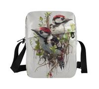 Pequeña bolsa de mensajero para mujer, bolso cruzado pequeño para mujer, bolso cruzado de hombro, bolsa de mano con correa ajustable para uso diario al aire libre, pájaro carpintero, pájaro 3D