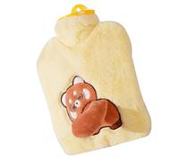 Pequeña botella de agua caliente, 900 ml, bolsa de agua caliente de felpa de dibujos animados, compresa y cálida, cómoda bolsa de agua caliente, bolsa de calor de gran capacidad para niños