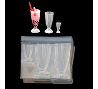 Pequeña botella de cristal 3D con forma de resina, botella de cristal, taza, taza de alimentos simulados, mini cake taza de silicona, forma de resina, herramienta artesanal