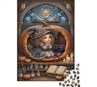 Pequeña brujaRompecabezas Clásico De 1000 Piezas Cartón Reciclado casa Calabaza Coordinación Ojo-Mano Adolescentes 12+, Tiempo Libre, Regalo De Cumpleaños 38x26cm/1000pcs