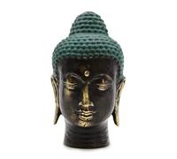 Pequeña cabeza de Buda de latón antiguo