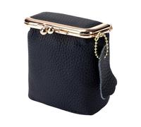 Pequeña caja de almacenamiento de cuero para joyas, monedero, monedero, caja de almacenamiento de cuero para aretes, anillos, llaves, lápiz labial, organizadores esenciales, Black, Talla única