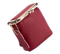Pequeña caja de almacenamiento de cuero para joyas, monedero, monedero, caja de almacenamiento de cuero para aretes, anillos, llaves, lápiz labial, organizadores esenciales, burdeos, Talla única
