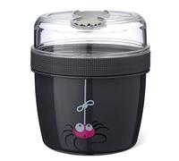 Pequeña Caja de Dos Piezas Bento Box La Caja de Dos Piezas con Bolsa de Hielo Mantiene Varias Horas fría, Incl. Cubiertos, en Gris Ø 11,7 x 12,9 cm, 0,6 L + 0,3 L