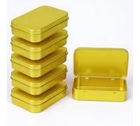 Pequeña caja de metal con tapa, latas de galletas de metal con tapas, toallitas para lentes, contenedor de almacenamiento, mini caja portátil, lata vacía con bisagras, para organizar tarros de