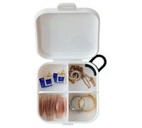 Pequeña caja de píldora, Tiny Organizer, Clear Storage Container, 3,43 x 3,33 x 1,1 in, Compartmented Portable Design, Multipurpose Case, Transparente 1 paquete, for Candy Rings Earrings Travel