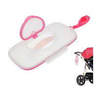 Pequeña caja de toallitas húmedas: tiburador de toallitas recargables, bolsa de limpieza compacta | Almacenamiento de tejido a prueba de fugas para un kit de cambio de bebé, estuche de viaje liviano,