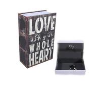 Pequeña caja fuerte en forma de libro con cerradura de llave, caja fuerte oculta de metal portátil, diccionario secreto, libro de distracción para dinero y objetos de valor, regalo para el hogar