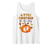 Pequeña Calabaza en el Camino otoño Embarazo revelar Camiseta sin Mangas