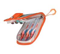 pequeña de 5,9 pulgadas, 6-Compartment Clear Pocket | Fishing Lure Organizer, Protective PVC & PE Cover for Freshwater, Saltwater, Kayak, Boat, Ice Fishing, Outdoor Anglers, Color naranja, Se