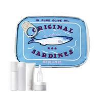 Pequeña de Viaje para cosméticos, Organizador de Viaje con conservas de sardinas, diseño Creativo y Bonito de conservas de Pescado, de Almacenamiento estética, para Lidsc, Azul, Ver