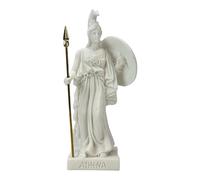 Pequeña estatua de alabastro de la diosa griega romana de Atenea Minerva, color blanco, 15 cm